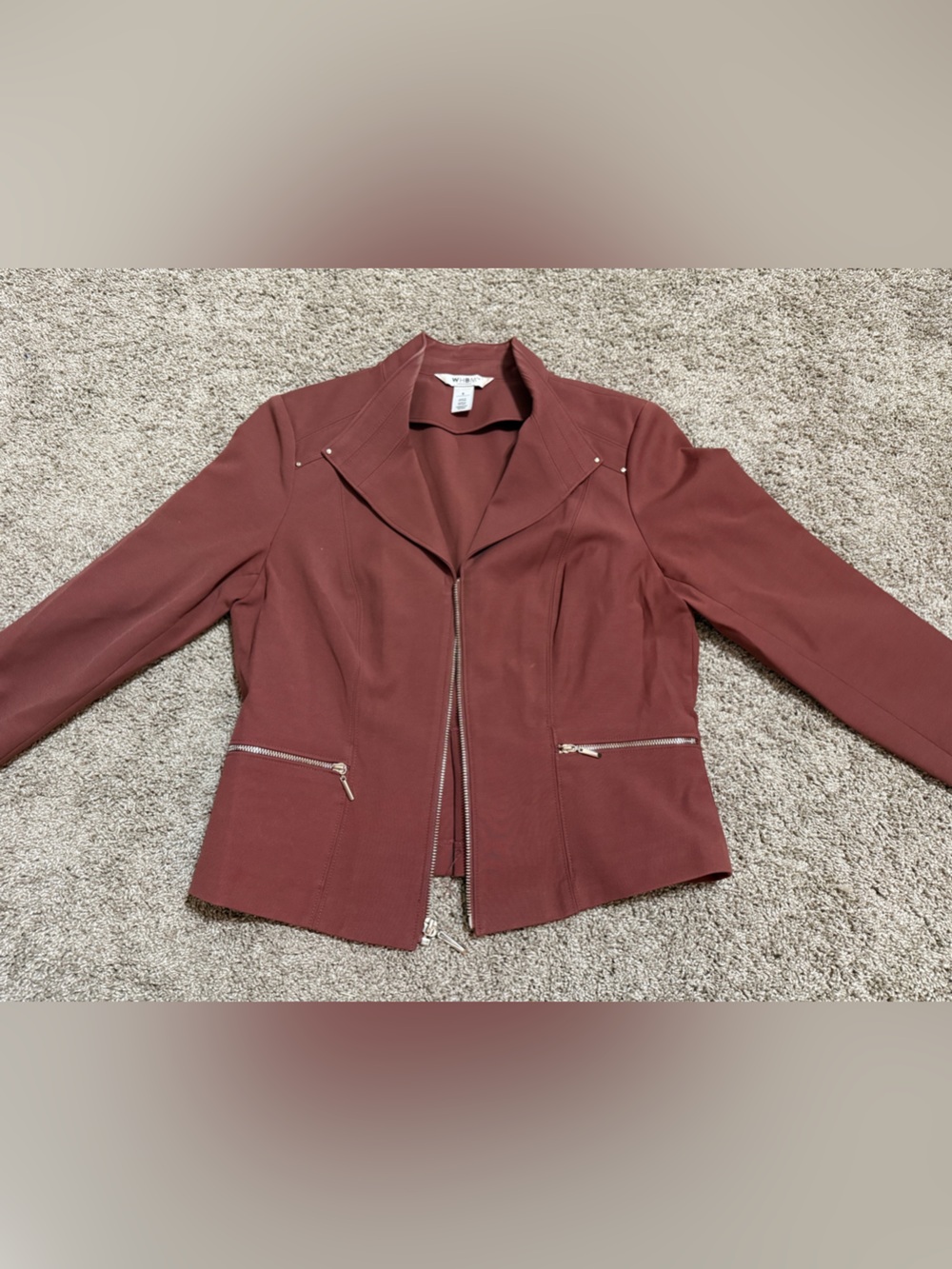 White House Black Market Mauve Utility Zip Jacket